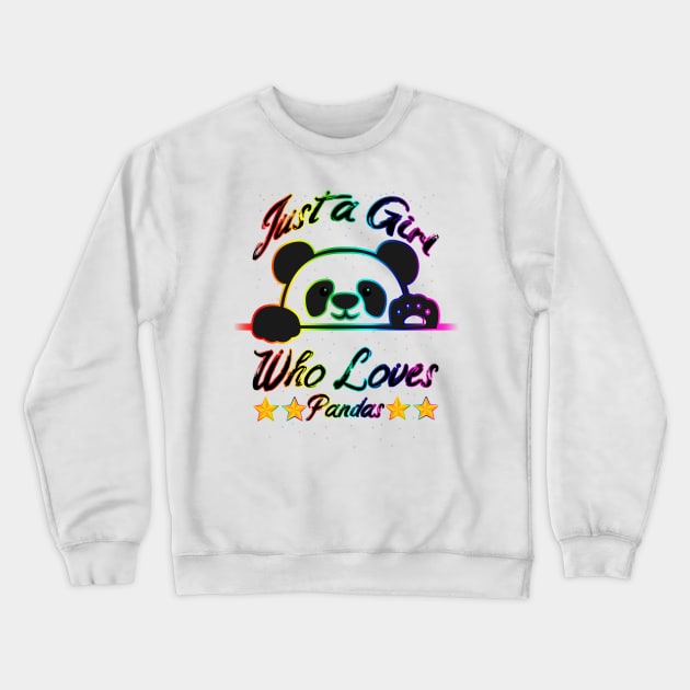 Just a Girl Who loves Pandas Crewneck Sweatshirt by mansour